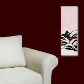 Surfer-Wellenreiten bei Sonnenaufgang Poster