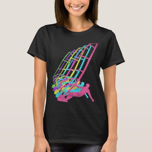 Surfer Windsurfing 80s Colors 1980s T-Shirt (Vorderseite)