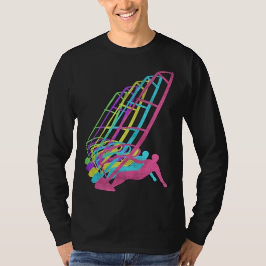 Surfer Windsurfing 80s Colors 1980s T-Shirt (Vorderseite)