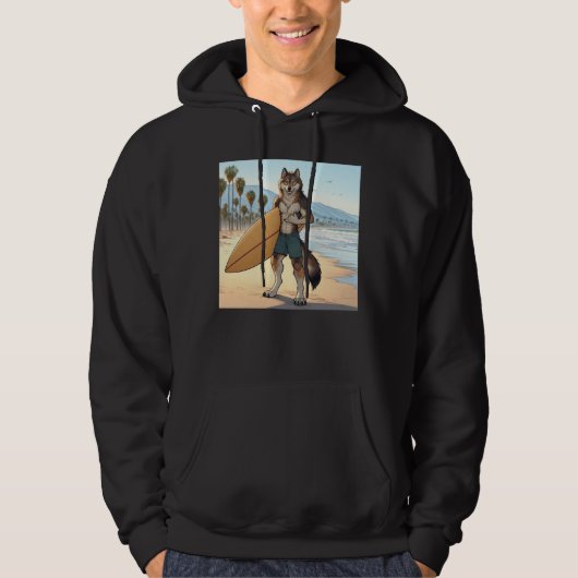 Surfer Wolf Hoodie (Vorderseite)