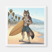 Surfer Wolf   Magnet (Vorne)