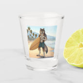 Surfer Wolf Schnapsglas (Vorderseite)