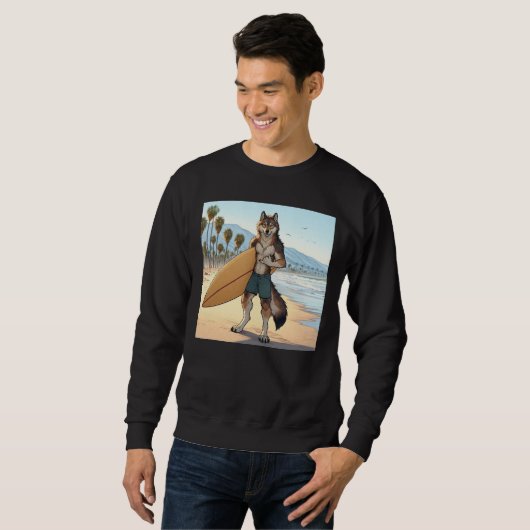Surfer Wolf Sweatshirt (Vorne ganz)