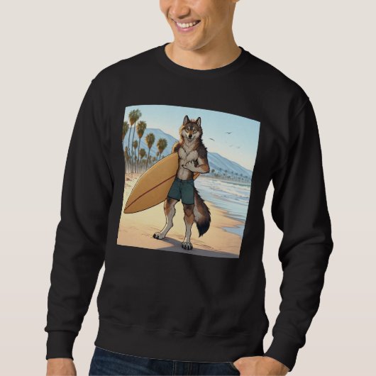 Surfer Wolf Sweatshirt (Vorderseite)