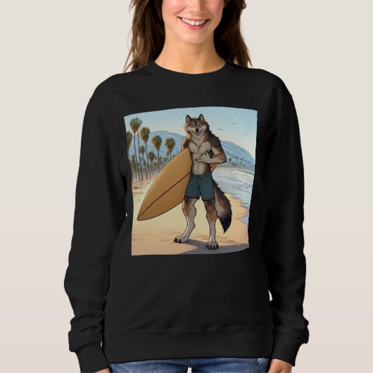 Surfer Wolf Sweatshirt (Vorderseite)