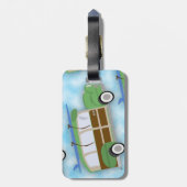 Surfer Woodie Wagon Muster Gepäckanhänger (Rückseite vertikal)