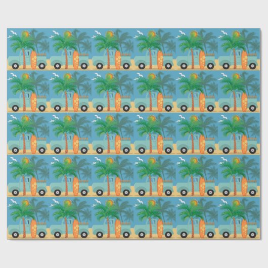 Surfer Wrapping Paper Geschenkpapier (Flach)