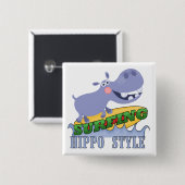 SurferHippopotamus Button (Vorne & Hinten)