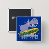 SurferHippopotamus Button (Vorne & Hinten)