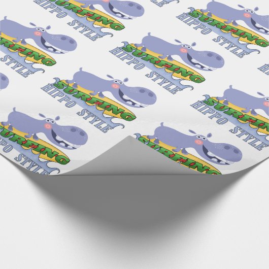 SurferHippopotamus Geschenkpapier (Ecke)
