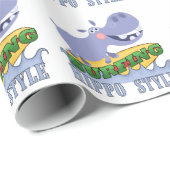 SurferHippopotamus Geschenkpapier (Rolleneckpunkt)