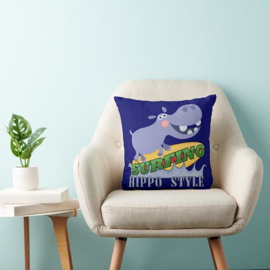 SurferHippopotamus Kissen (Stuhl )