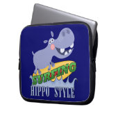 SurferHippopotamus Laptopschutzhülle (Vorderseite Links)