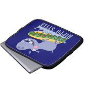 SurferHippopotamus Laptopschutzhülle (Vorne Knopf)
