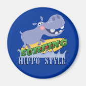 SurferHippopotamus Magnet (Vorne)