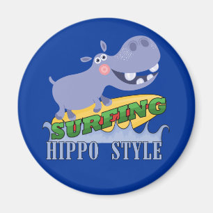 SurferHippopotamus Magnet
