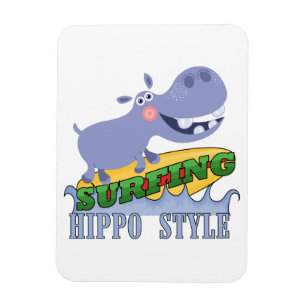 SurferHippopotamus Magnet