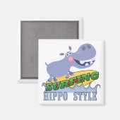 SurferHippopotamus Magnet (Vorderseite/Rückseite)