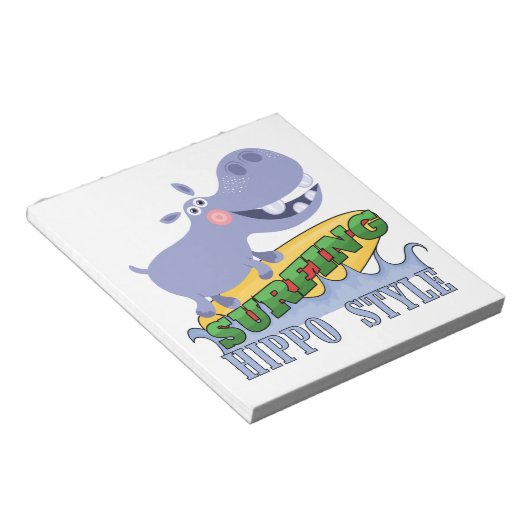 SurferHippopotamus Notizblock (angewinkelt)