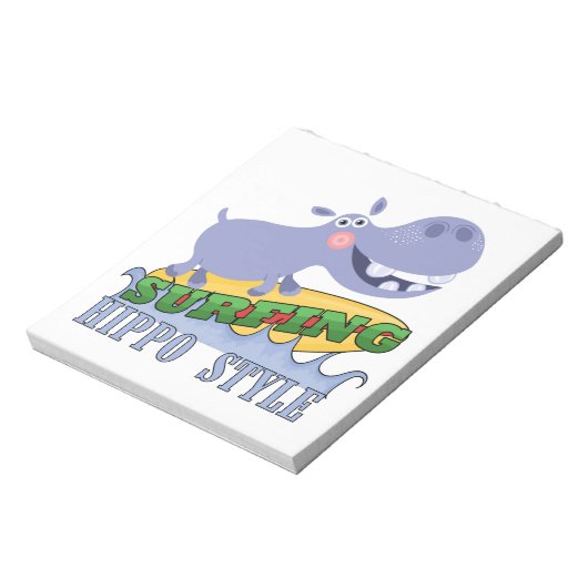 SurferHippopotamus Notizblock (Rotiert)