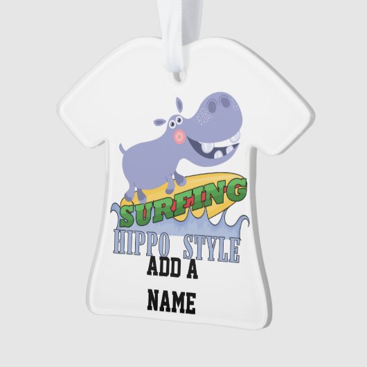 SurferHippopotamus Ornament (Vorderseite)
