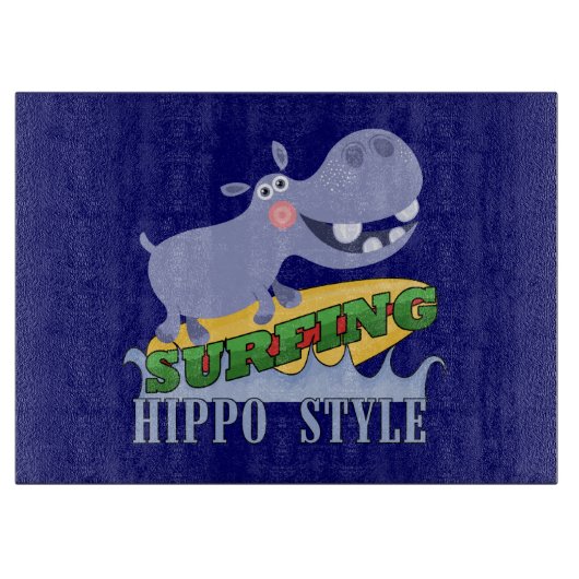 SurferHippopotamus Schneidebrett (Vorderseite)