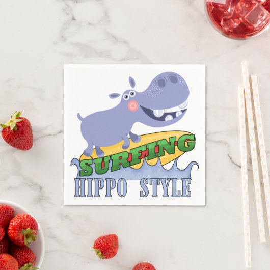 SurferHippopotamus Serviette (Beispiel)