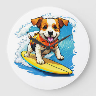 Surferhund Große Wanduhr