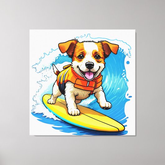 Surferhund Leinwanddruck (Vorderseite)