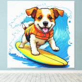 Surferhund Leinwanddruck (Insitu (Holzboden))