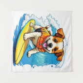 Surferhund Wandteppich (Vorderseite (Horizontal))
