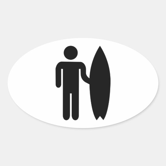 Surferikone Ovaler Aufkleber (Vorderseite)