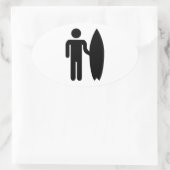 Surferikone Ovaler Aufkleber (Tasche)