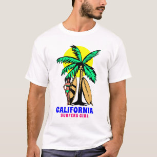 Surferin auf einem kalifornischen Strand T-Shirt