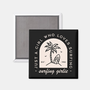 Surferin Quotes Vintage Schwarz Magnet