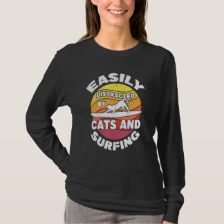 Surferinnen Frauen Surf Kitten Surfer Katzen Und S T-Shirt
