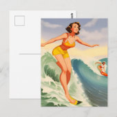 Surferinnen Postkarte (Vorne/Hinten)