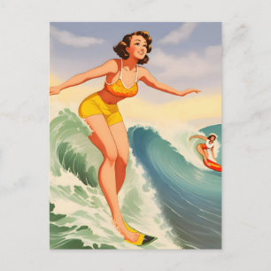Surferinnen Postkarte