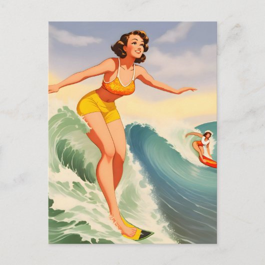 Surferinnen Postkarte (Vorderseite)