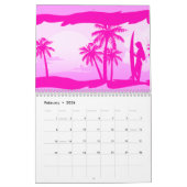 Surfermädchen mit Palme Kalender (Feb 2026)