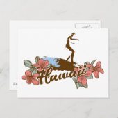 Surfermädchenstrandhawaii-Brandungshawaiianer Postkarte (Vorne/Hinten)