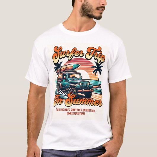 Surferreise im Sommer T-Shirt (Vorderseite)