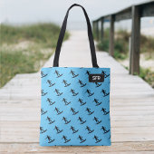 Surfers on Surfboard patter - your initials / name Tasche