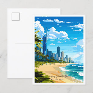 Surfers Paradise Beach Australien Reise Postkarte