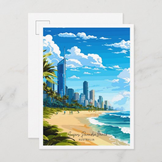 Surfers Paradise Beach Australien Reisen Postkarte (Vorne/Hinten)