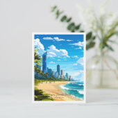 Surfers Paradise Beach Australien Reisen Postkarte (Stehend Vorderseite)