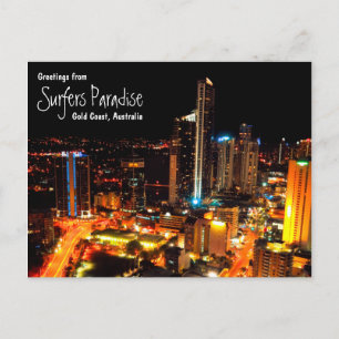 Surfers Paradise Gold Coast Australia City Lights Postkarte
