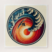 Surfer's Sunset Wave Puzzle (Horizontal)
