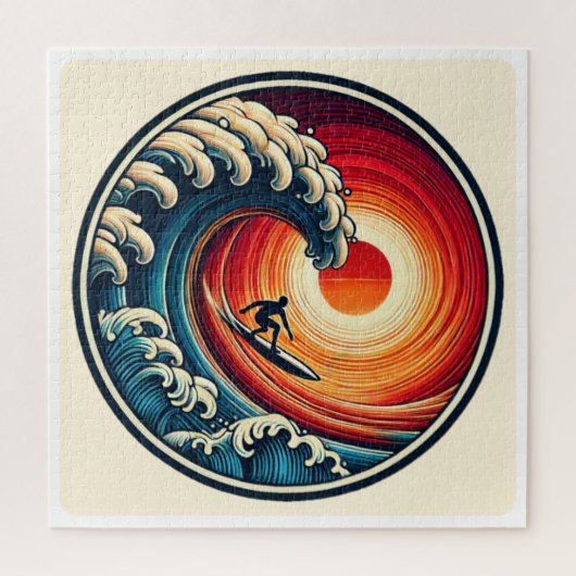 Surfer's Sunset Wave Puzzle (Vertikal)