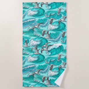 Surfers Wave Paradise & Seagulls Strandtuch